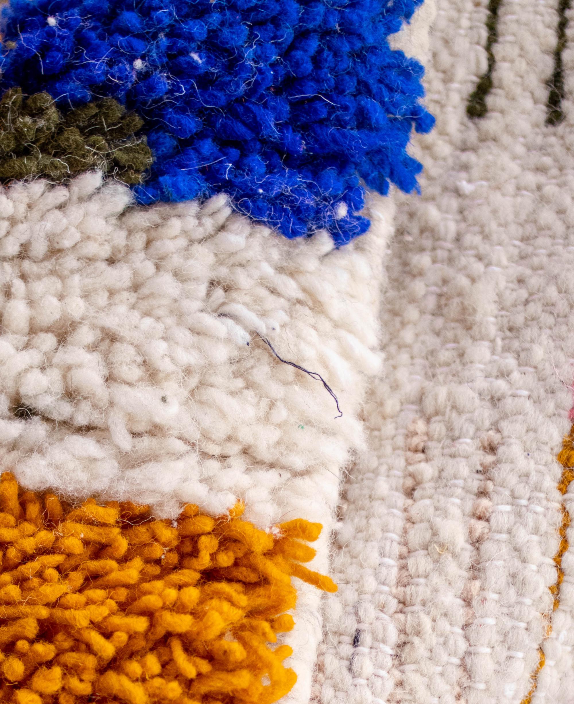 モロッコウールラグ 手織り 多色 カラフル アジラルラグ154x212cm モロッコウールラグ 手織り 多色 カラフル アジラルラグ154x212cm