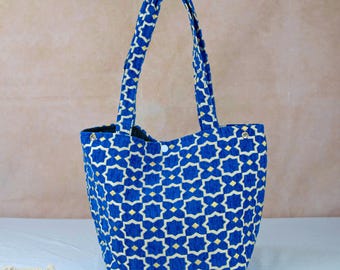 刺繍入りモロッコ風大型トートバッグ - シックでカラフルな
