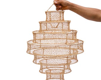 Handmade Raffia Pendant Light: Moroccan Home Decor (60cm)