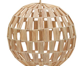 Raffia Ball Suspension Pendant Light, Raffia Lampshade, Home Decor