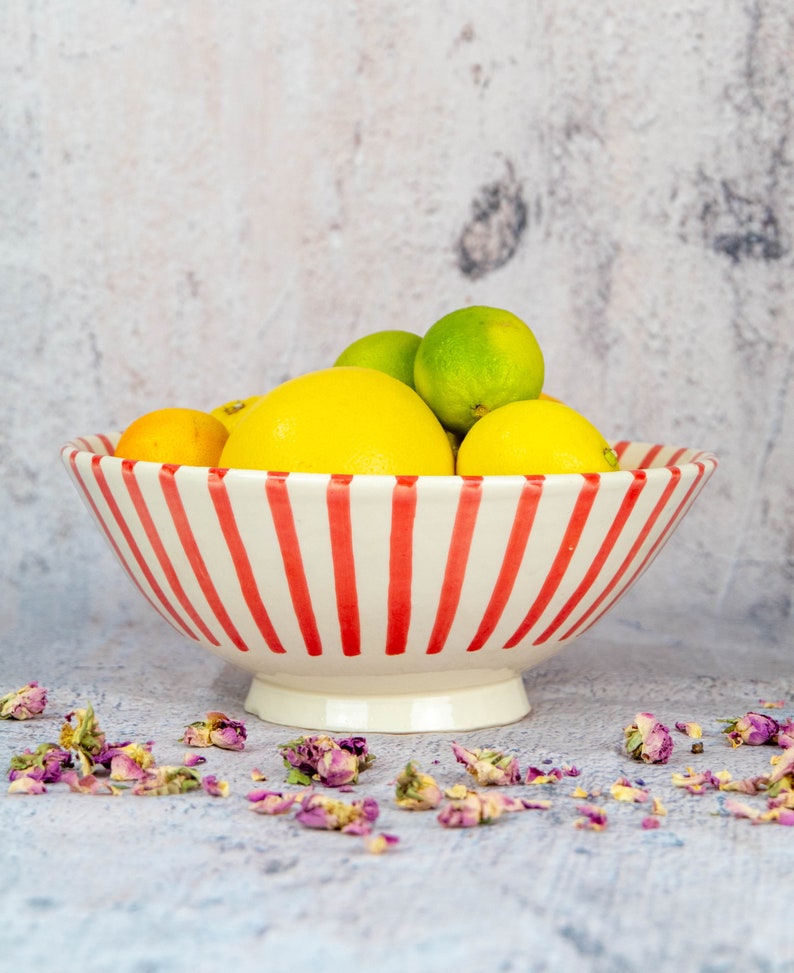 Handmade Moroccan Ceramic Cereal Bowls, Large Ceramic Bowl, Retro Bowl, Traditional Moroccan Bowl, Ceramic High Dish, Artisanal Tableware