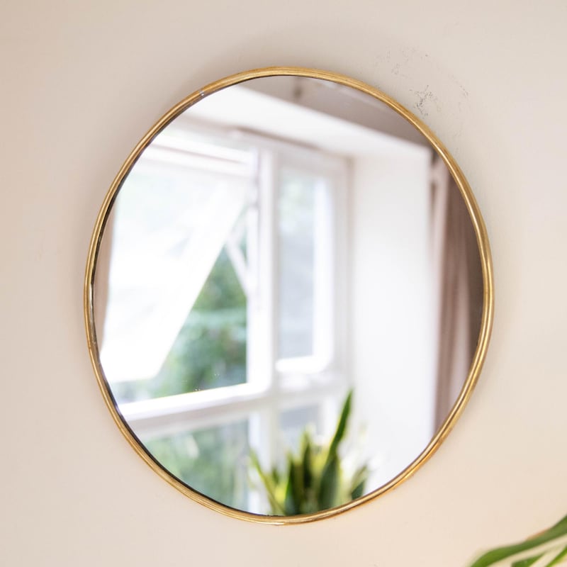 Brass Round Mirror - Etsy