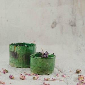Moroccan vintage tamegroute planter pot handmade glazed pottery pot ceramic indoor plant indoor planters tamegroute pottery