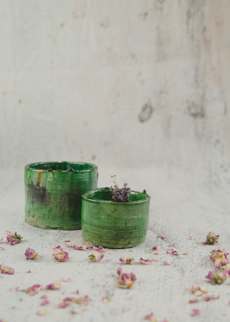 Moroccan vintage tamegroute planter pot handmade glazed pottery pot ceramic indoor plant indoor planters tamegroute pottery