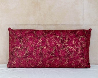 Handmade Moroccan Plaid Cushion Cover: Gold Accent Throw Pillow