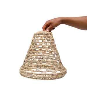 Moroccan Wicker Pendant Light, Straw Lampshade