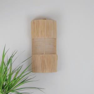 Raffia Wall Light Fixture - Raffia Wall Lamp - Rattan Wall Sconces Lights Raffia Lampshade