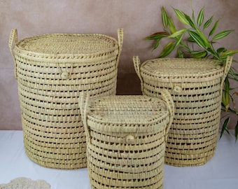 手編み バスケット 透かし編みバスケット - サラグレース