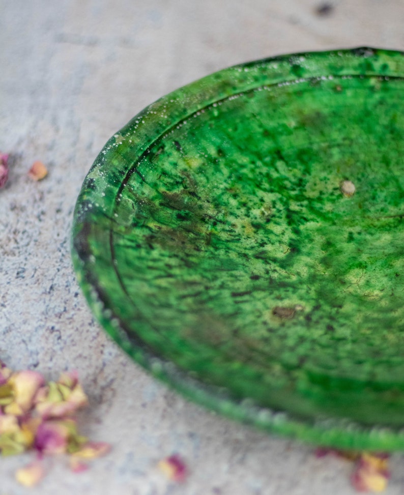 Moroccan Vintage Tamegroute Green Plate, Dinner Plates, Dining