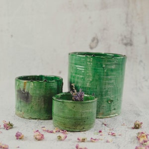 Moroccan vintage tamegroute planter pot handmade glazed pottery pot ceramic indoor plant indoor planters tamegroute pottery