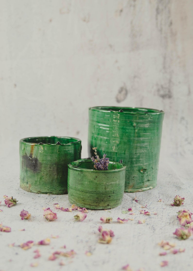 Moroccan vintage tamegroute planter pot handmade glazed pottery pot ceramic indoor plant indoor planters tamegroute pottery