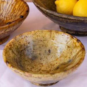 Tamegroute Handmade Bowl | Moroccan Yellow Ochre Ceramic Serving Bowl Rustic Pottery Decor