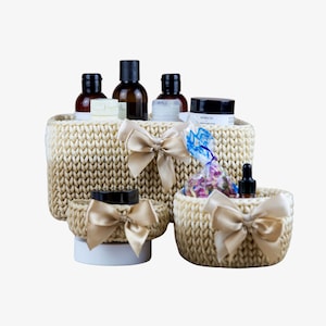 Handmade Crochet Basket Set of 3, Storage Basket, Crochet Basket Set, Basket for Jewellery, Home Organising