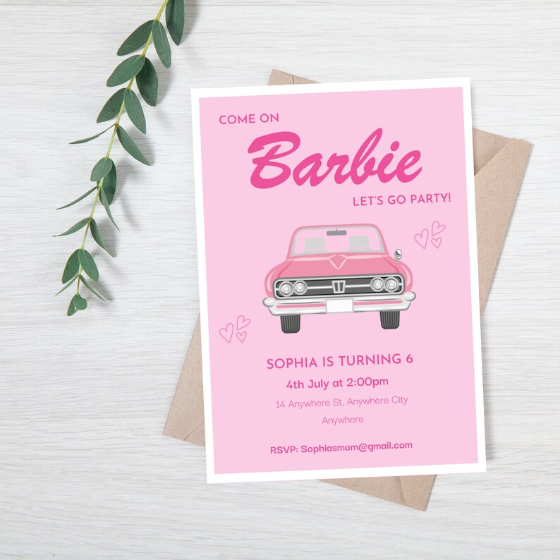 Barbie Birthday Party Invite Printable Barbie Birthday Party - Etsy