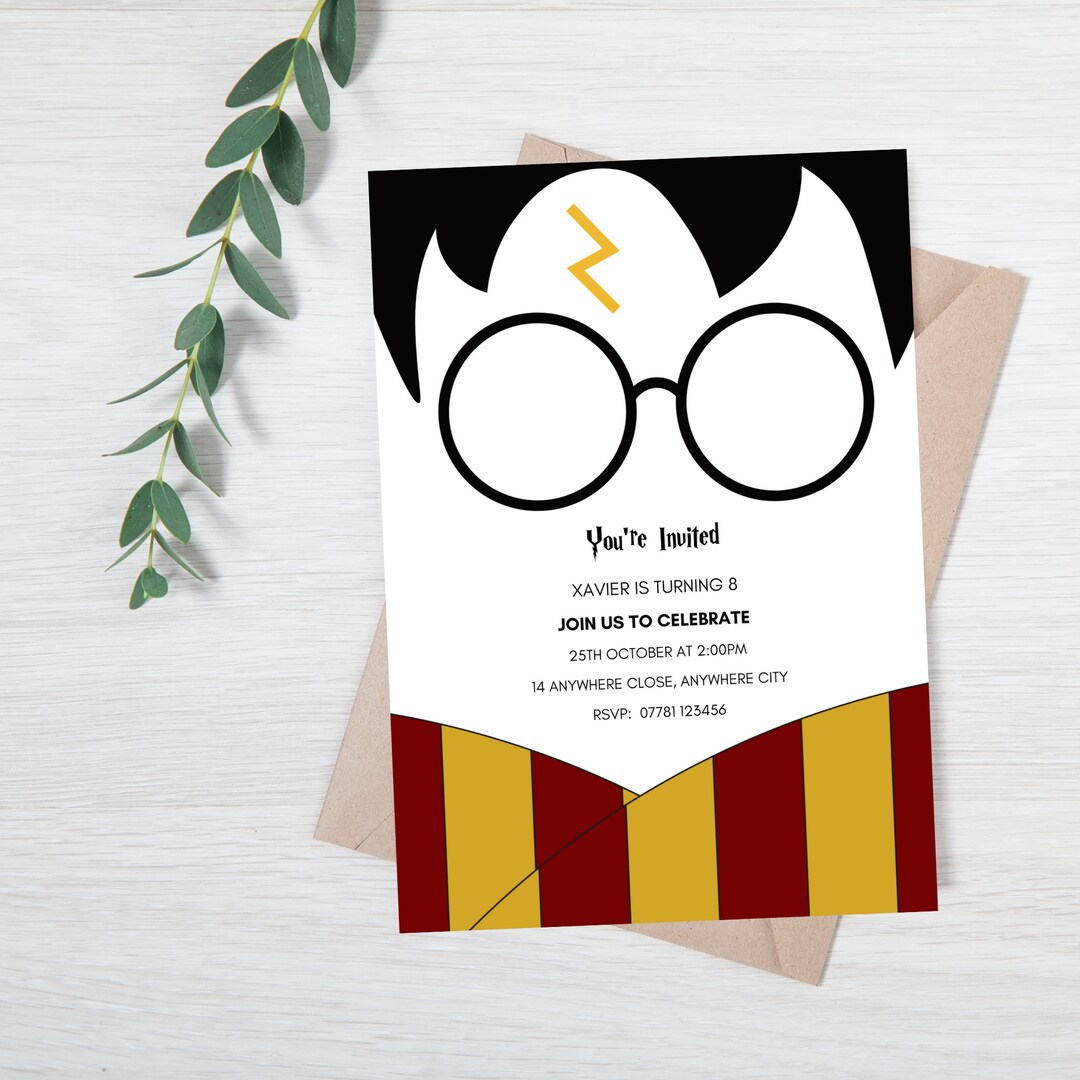 Printable Harry Potter Invitation Harry Potter Party - Etsy
