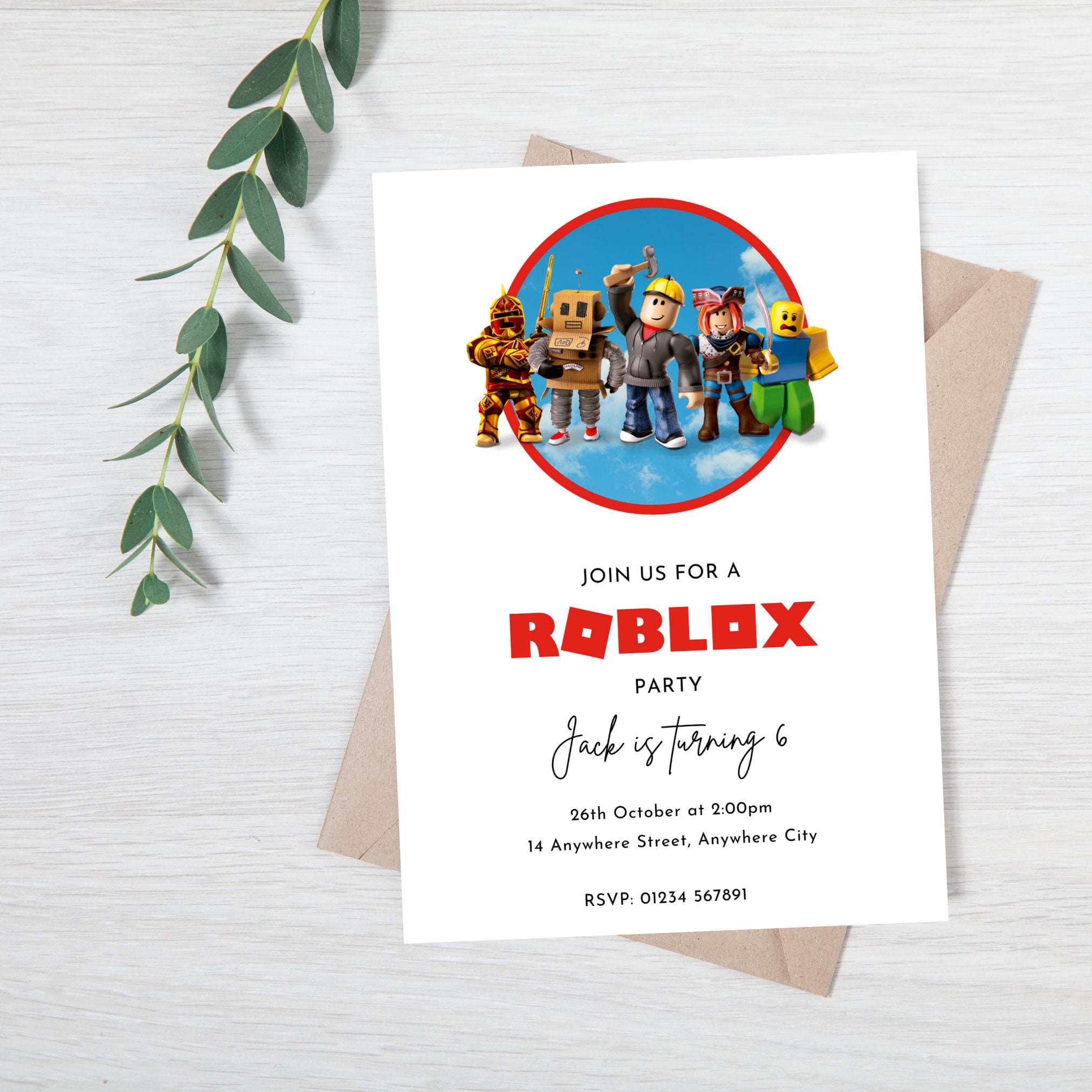 Roblox Birthday Party Invitation Roblox Gamer Party Invite - Etsy