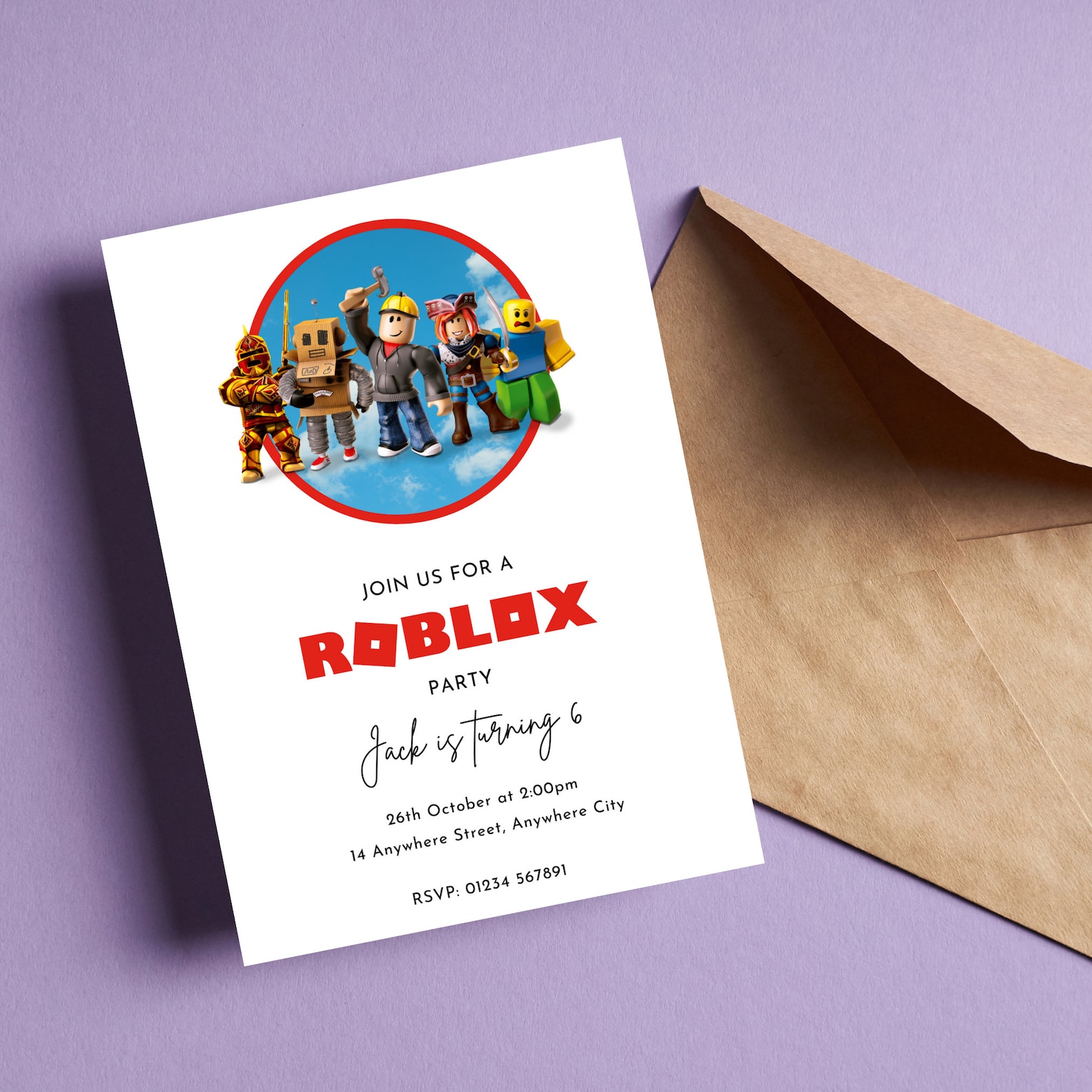 Roblox Birthday Party Invitation Roblox Gamer Party Invite - Etsy
