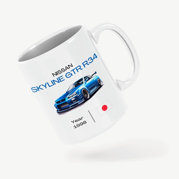 1998 Nissan Skyline GTR R34 Mug | Jdm Car, Gift For Car Enthusiast, Gift For Boyfriend, Fast & Furious Cars, Car Mug, Skyline Lovers