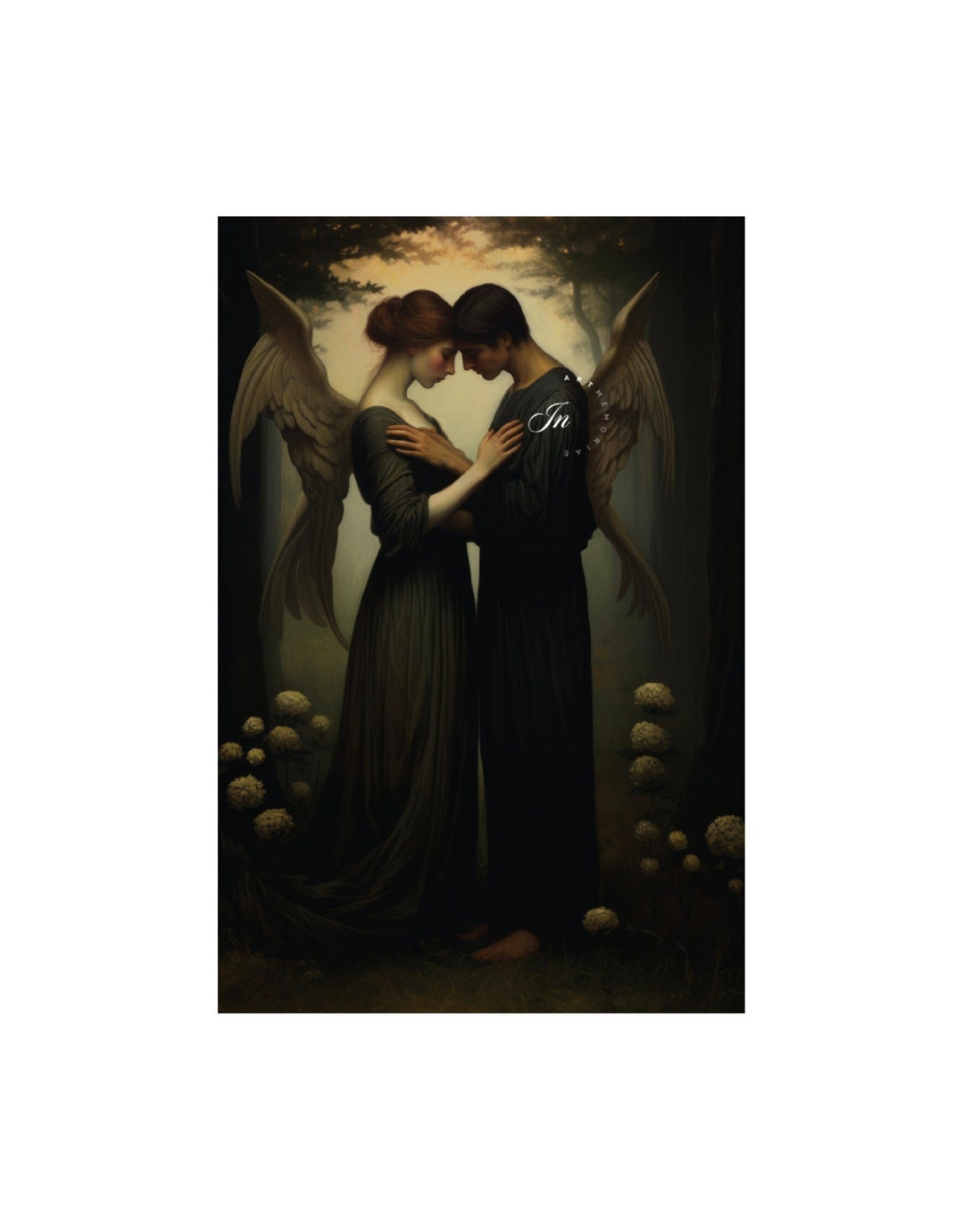 Angels in Love Digital Art, Romantic Antique Painting, 300 DPI, Instant ...