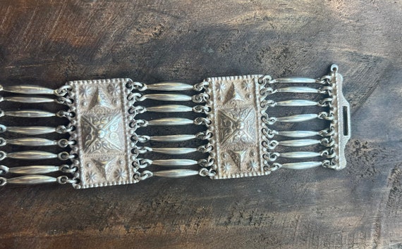 Vintage Bracelet-Silver Plated Bracelet-Multi Str… - image 5