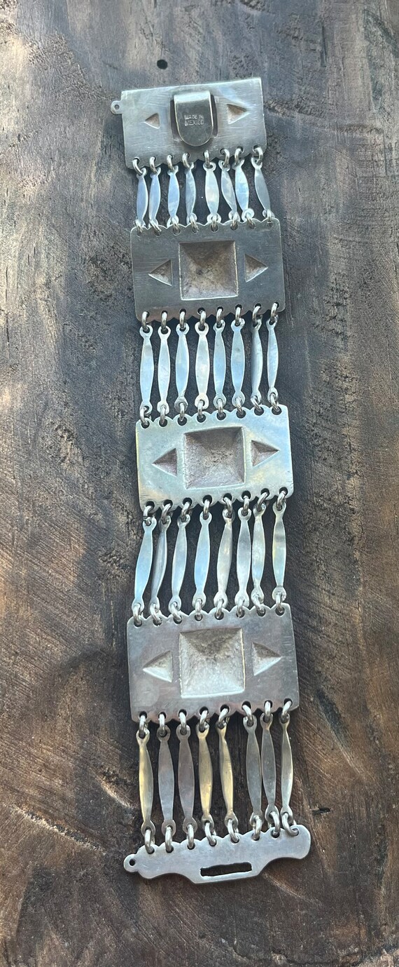 Vintage Bracelet-Silver Plated Bracelet-Multi Str… - image 6