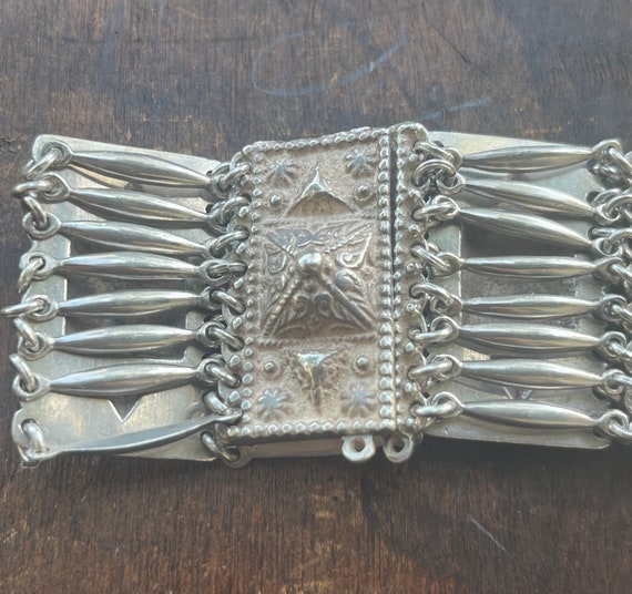 Vintage Bracelet-Silver Plated Bracelet-Multi Str… - image 4