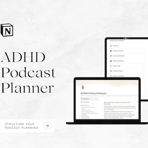 Notion Template Podcast Planner | Podcast Planner | ADHD Podcast Content | Digital Podcast Template | Notion Content Planner