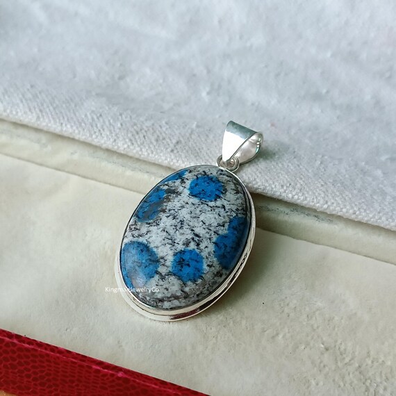 Oval K2 Jasper Pendant: Handmade 925 Sterling Silver