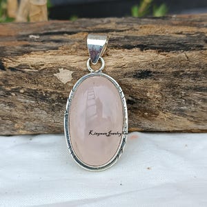 Rose Quartz Pendant, 925 Sterling Silver Pendant Women Pendant Wedding Jewelry Rose Quartz Jewelry, Christmas Gift , Rose Quartz Necklace