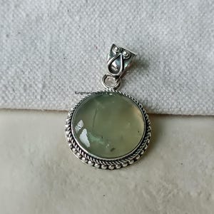 925 Sterling Silver Pendant , Prehnite Pendant , Gemstone Pendant , Silver Pendant , Prehnite Jewelry , Christmas Gifts , Gifts For Her