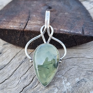 Prehnite Pendant , Gemstone Pendant , 925 Sterling Silver Pendant , Handmade Pendant , Silver Pendant , Prehnite Jewelry , Pendant For Women