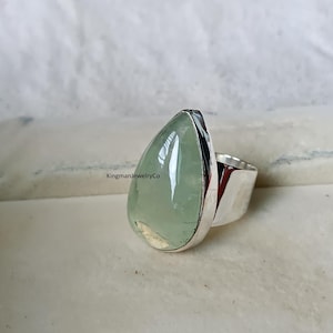Prehnite Jewelry , Gemstone Ring , Solid 925 Sterling Silver Ring , Handmade Ring , Statement Ring , Gemstone Jewelry , Prehnite Ring