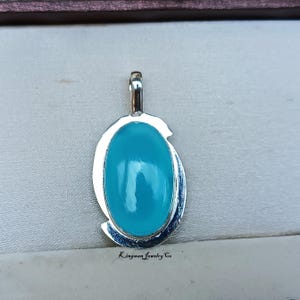 Blue Chalcedony Pendant,,925 Sterling Silver Pendant,Handmade Pendant,Christmas Gifts,Blue Chalcedony Jewelry,Silver Pendant,Gift For Mom