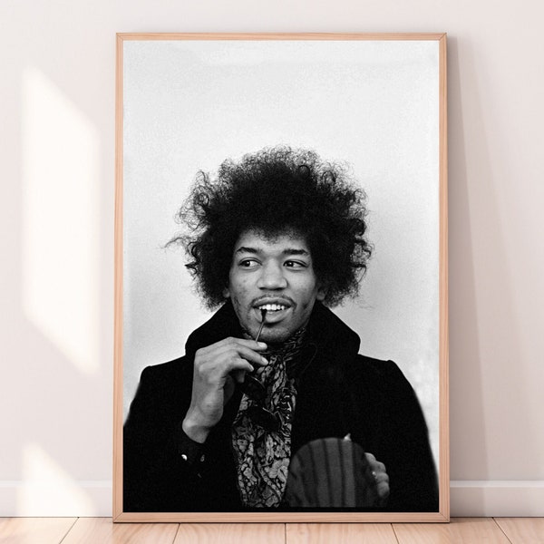 Poster photo en noir et blanc de Jimi Hendrix | Poster photo de Jimi Hendrix