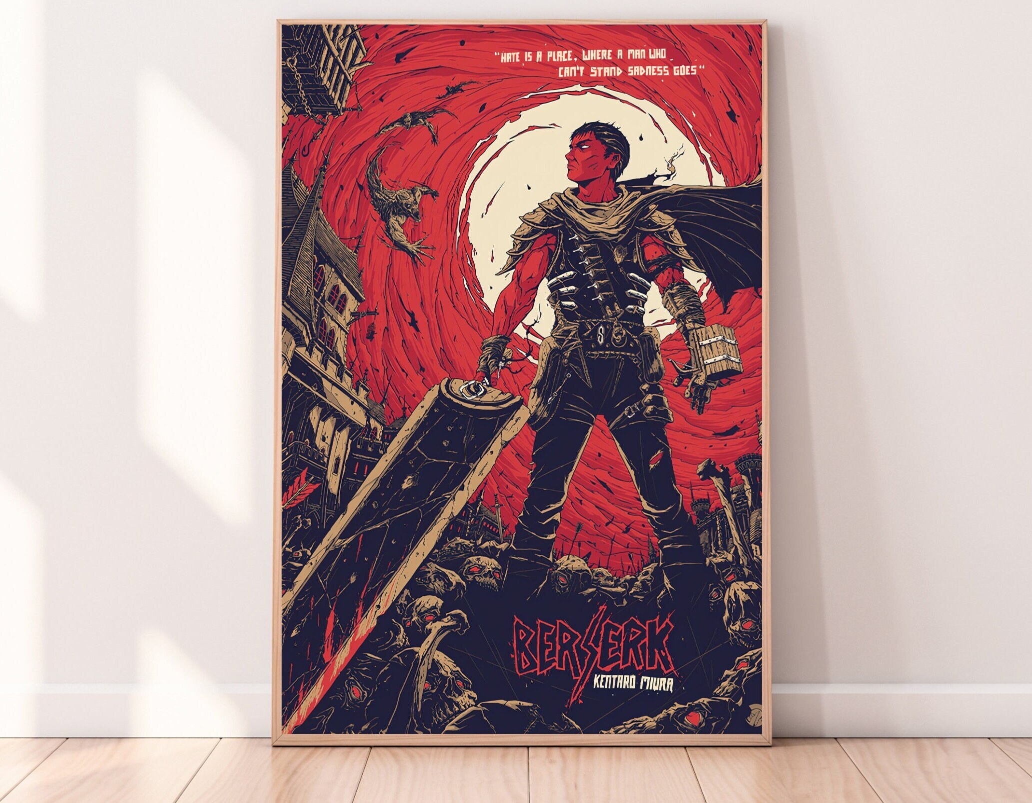 Berserk Kentaro Miura Anime Lona Poster Casa Pintura Da Parede