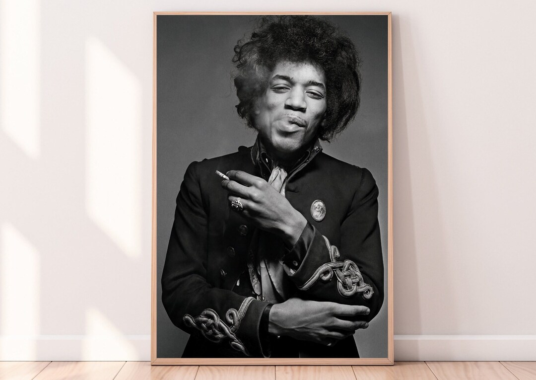Jimi Hendrix Black and White Photo Poster Jimi Hendrix Photo Poster
