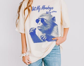 Camiseta con gráfico de mono divertido / Camiseta "No son mis monos, no es mi circo" / Camiseta sarcástica con la que te puedes identificar, regalo para un amigo / Camiseta estilo retro vintage