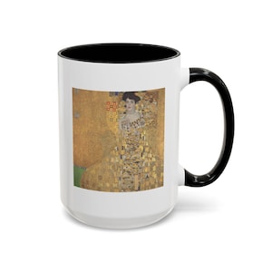 Caneca com o Retrato de Adele Bloch Bauer de Gustav Klimt | Caneca de Café com Pintura Famosa | Caneca de Arte Vintage | Presente para Amantes da Arte | Caneca de Cerâmica