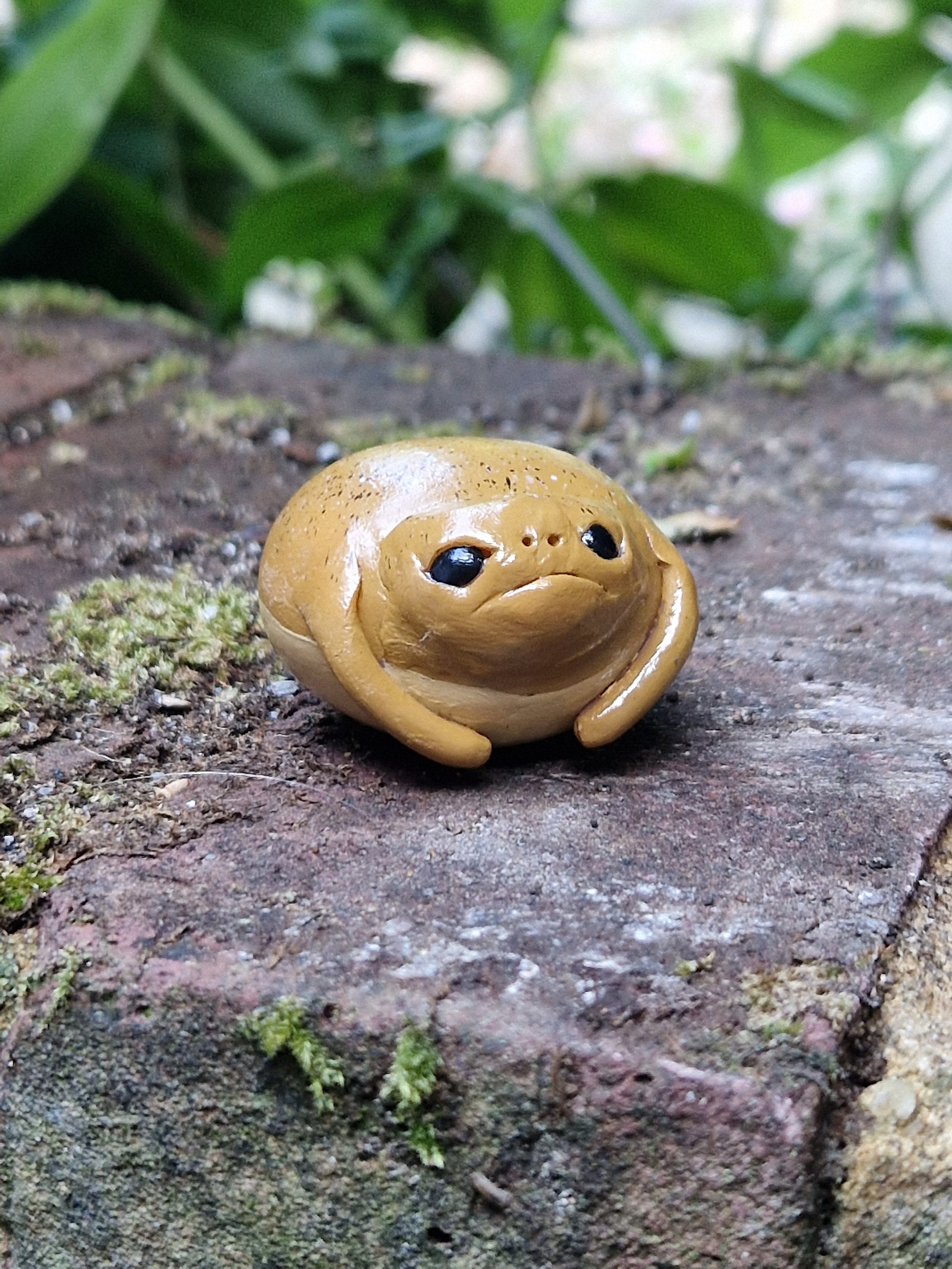 Handmade Frowning / Angry African Rain Frog Clay Collectable
