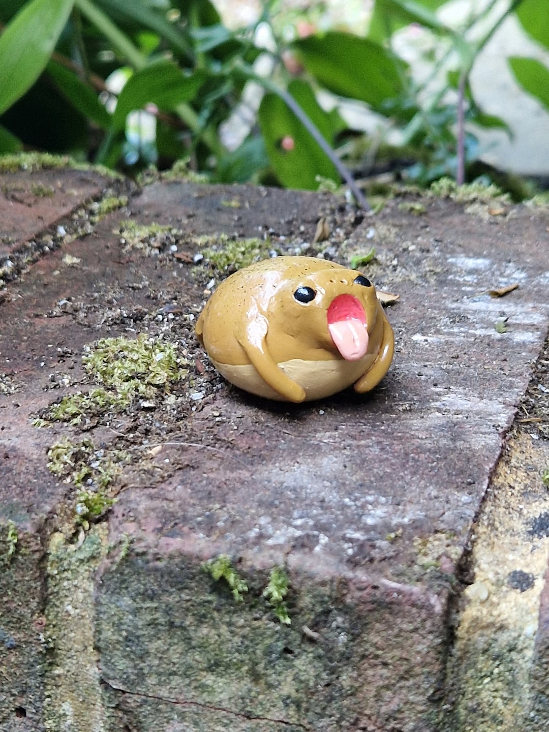 Handmade Yawning African Rain Frog Clay Collectable Figure. LISTING is