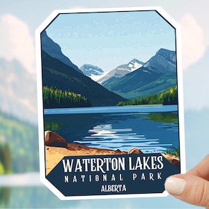 Waterton Lakes National Park ADESIVO, Alberta, Canadá Wilderness, Montanhas Glacier Park, Bear's Hump Trail, Passeios de barco e caiaque, Vida selvagem