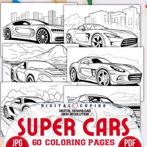 Supersportwagen Malbuch | Supercars zum ausmalen für Kinder zum ausmalen in A4 | Jungen Malgeschenk I Geburtstagsgeschenk