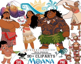 Moana Clipart Collection: SVG & PNG Files (Digital Download)