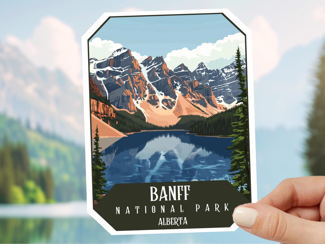 Shellshag Sticker Banf Banff National Park Printed Sticker, Canada Alberta Wilderness Decal ...