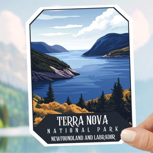 Adesivo do Parque Nacional Terra Nova, Newfoundland & Labrador, decalque do Parque Nacional do Canadá, East Coast Adventure Wilderness, caiaque, acampamento
