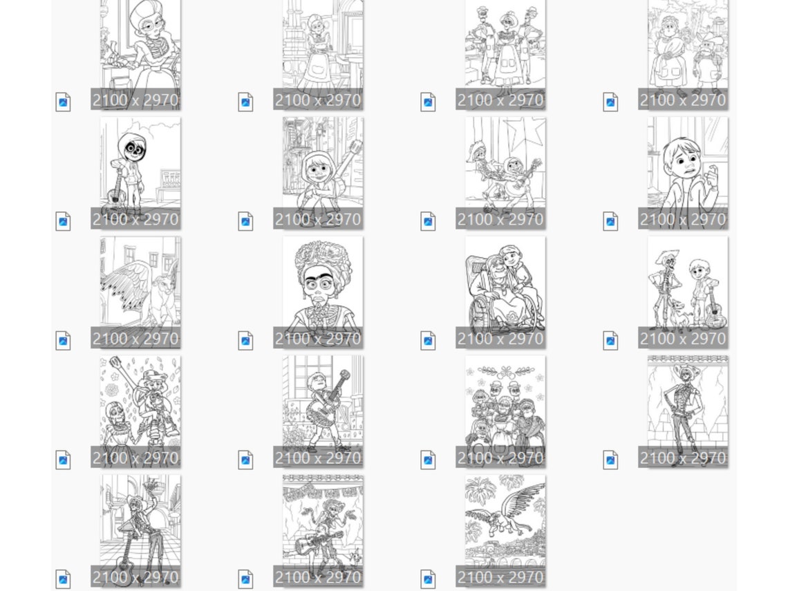 Coco Key Coloring Pages Coco Movie Coloring Pages: 51 Printable Illustrations (JPG & PDF ...