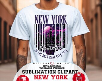 New York City T-Shirt Sublimation Clipart: NYC Design (PNG)