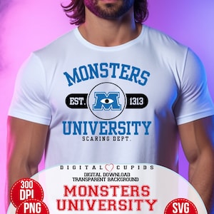 Monsters Universität T-Shirt Sublimation Clipart, Monsters Universität Est. 1313 Scaring Dept. Hochwertige digitale Grafik Bekleidung Merch SVG