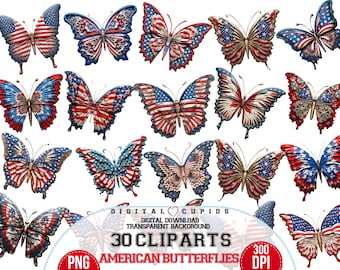 Amerikanische Flagge Schmetterling PNG Clipart - 4th of Jul 2020