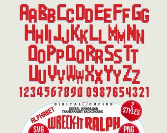 Wreck-it Ralph Font: SVG PNG Alphabet, Numbers (digital Download